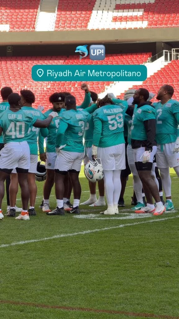 Los Dolphins, encantados con el estadio del Atlético de Madrid