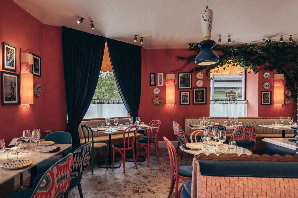Comedor de la pizzería Baldoria, en Madrid