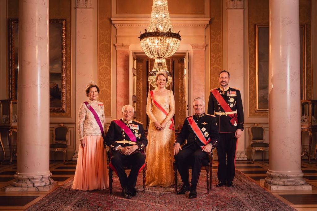 Foto oficial de la visita de Estado de los Reyes de Bélgica a Noruega