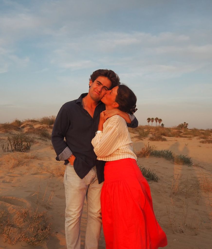 La pareja en uno de sus viajes