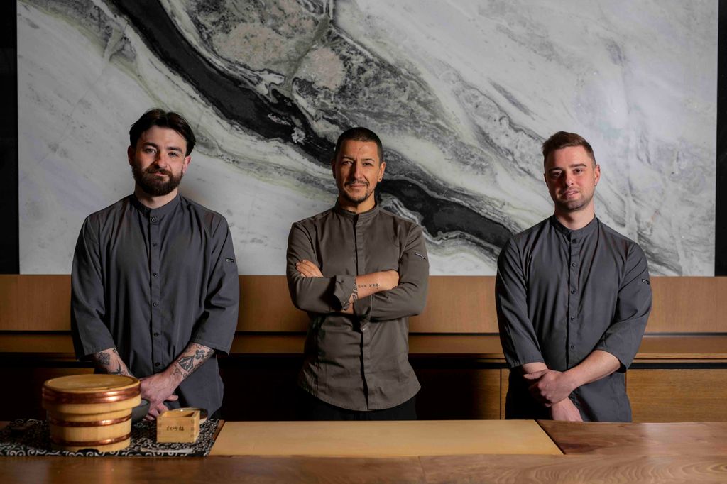 Mario Payán y su equipo de Kappo, Alejandro González y Borja Gorostiza.