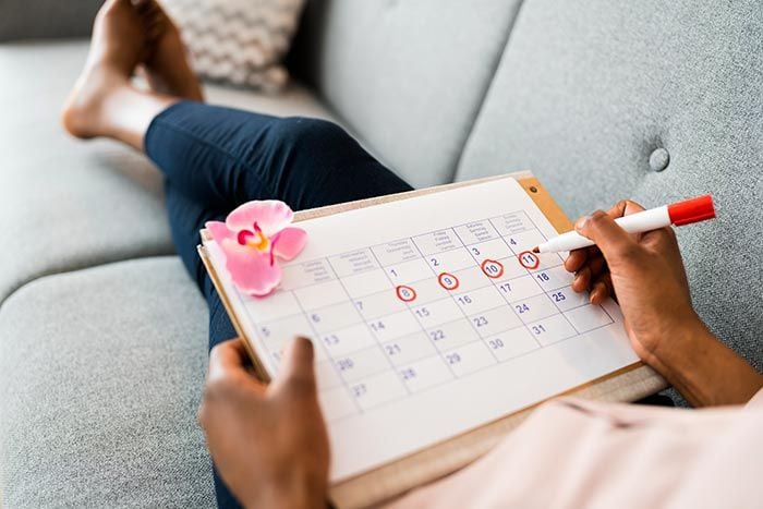 calendario menstruación
