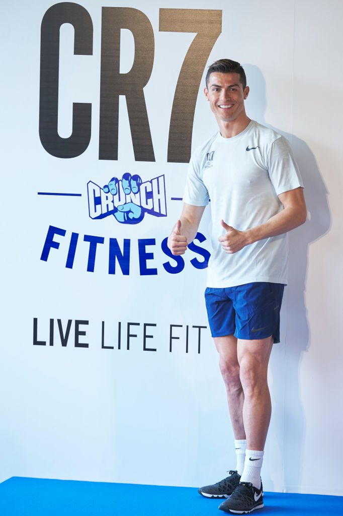 Cristiano Ronaldo en la presentación de CR7 Fitness Gyms en 2017)