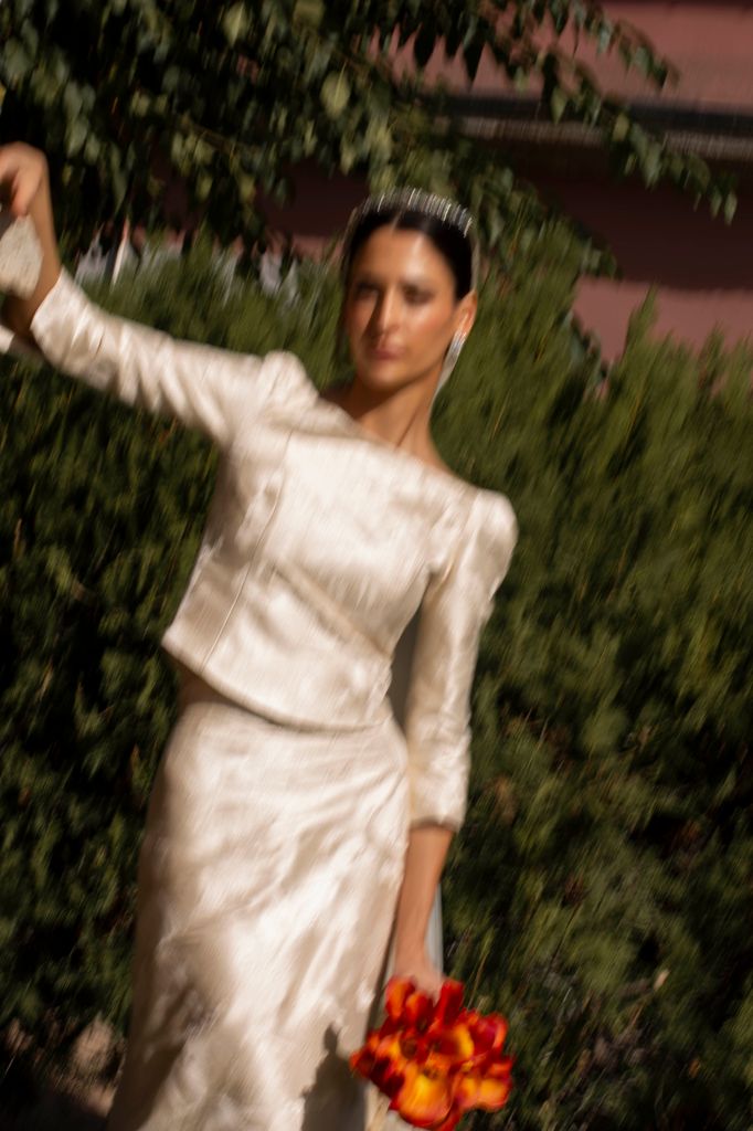 Vestido de novia de Fátima González para una boda en Madrid