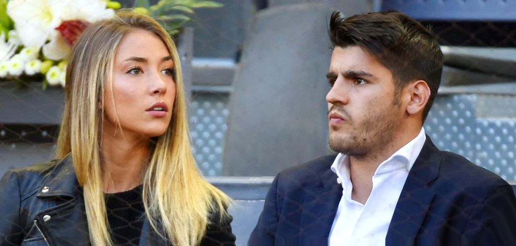 Álvaro Morata y Alice Campello en el Mutua Madrid Open en mayo de 2017