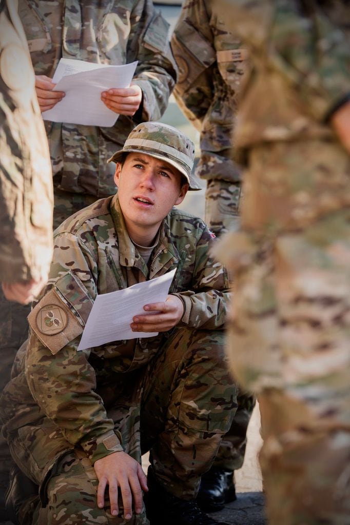 El príncipe Christian de entrenamiento militar