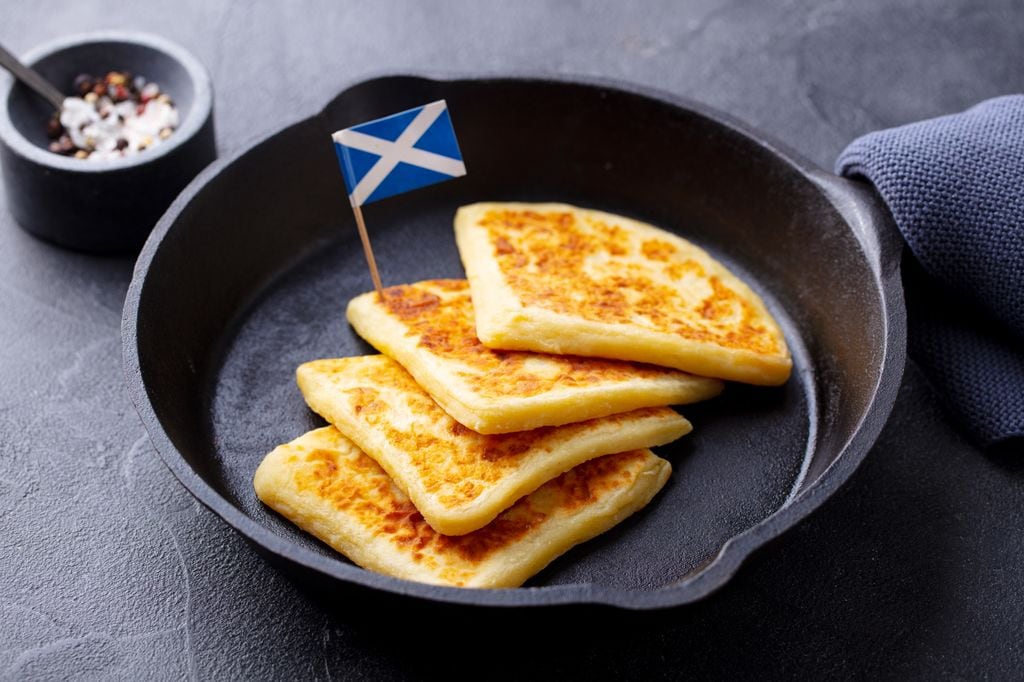 Tattie Scones, tortitas de patata típicas de Escocia. 
