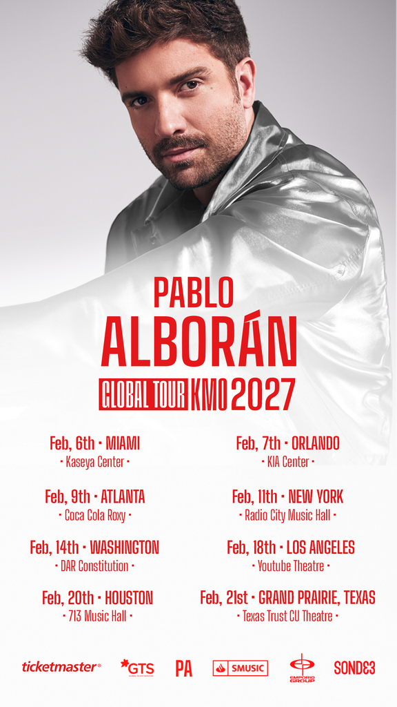 Pablo Alborán llega a Estados Unidos en el mes del amor, en 2027.