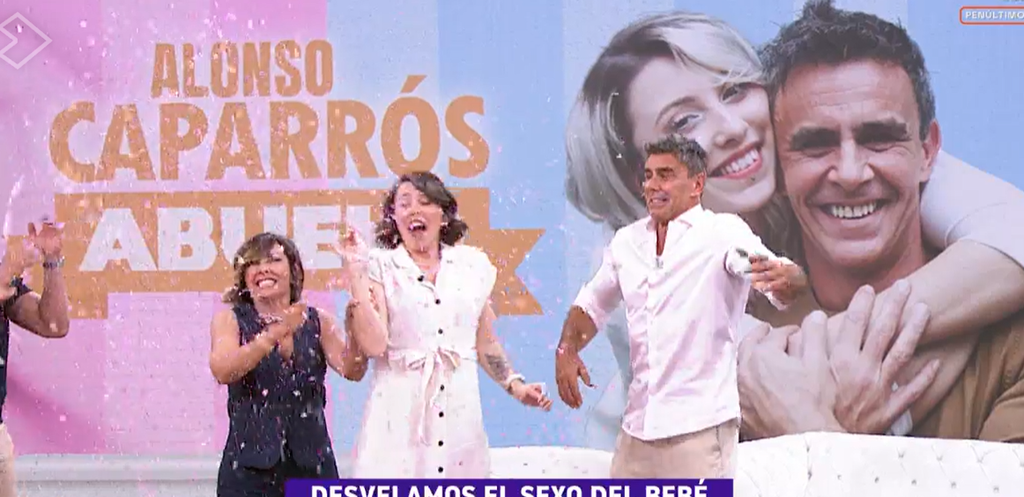 El confeti color rosa revela que Alonso Caparrós tendrá una nieta