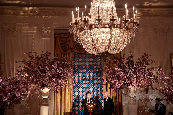 Cena de Estado en el Salón Este de la Casa Blanca