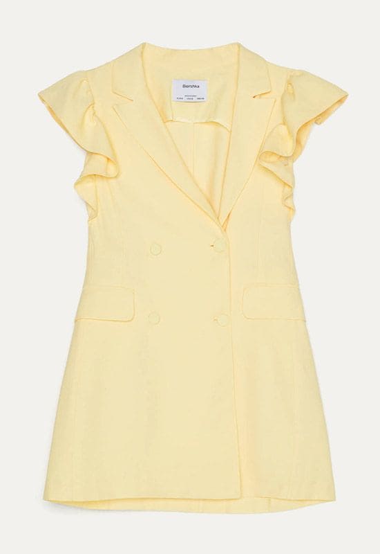 chaleco amarillo pastel bershka