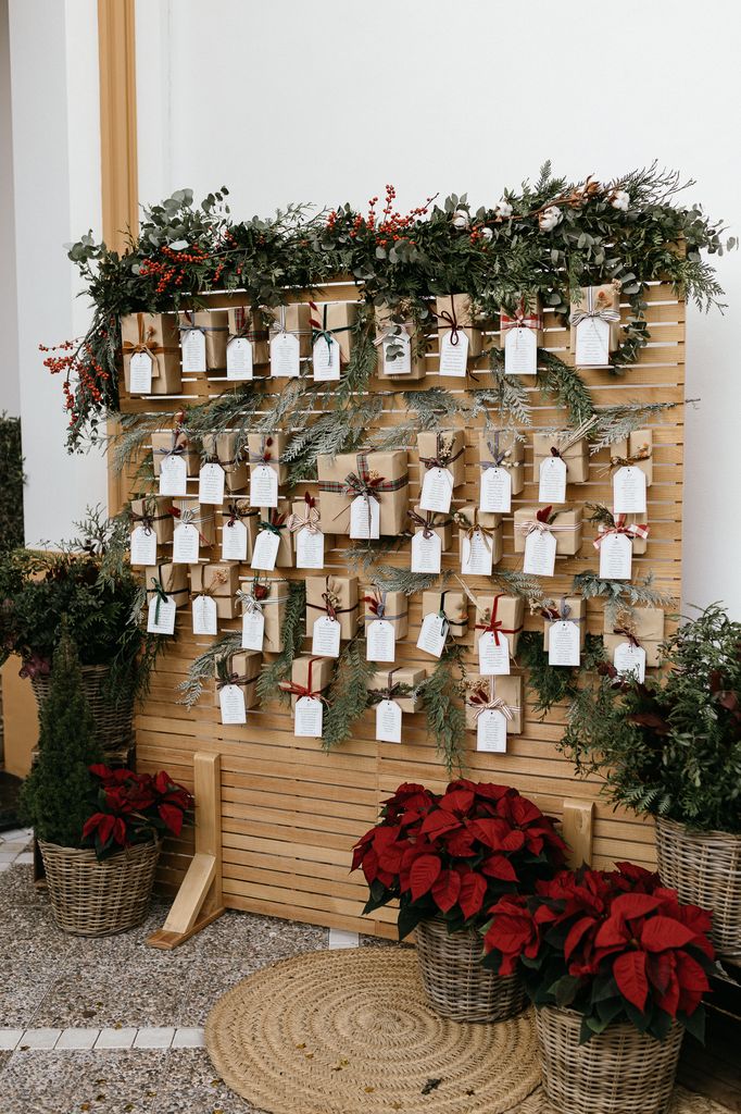 Seating plan de boda navideño