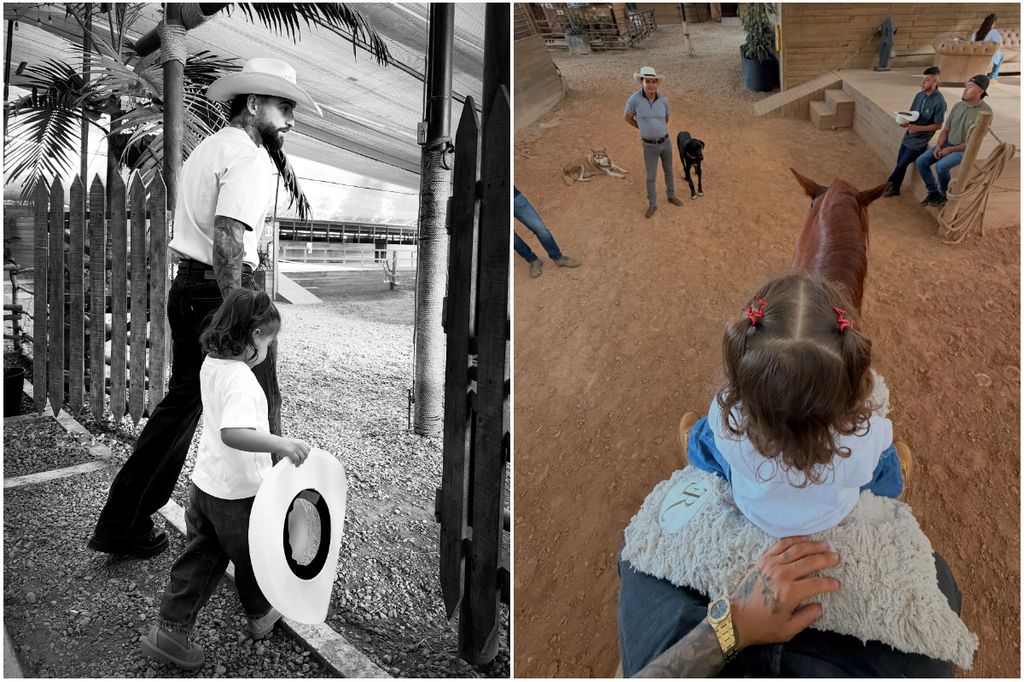 Maluma y su hija Paris comparten el amor por los caballos.