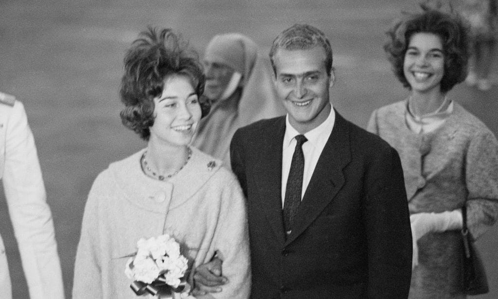 Le prince Juan Carlos d\'Espagne avec la princesse Sofia de Grèce