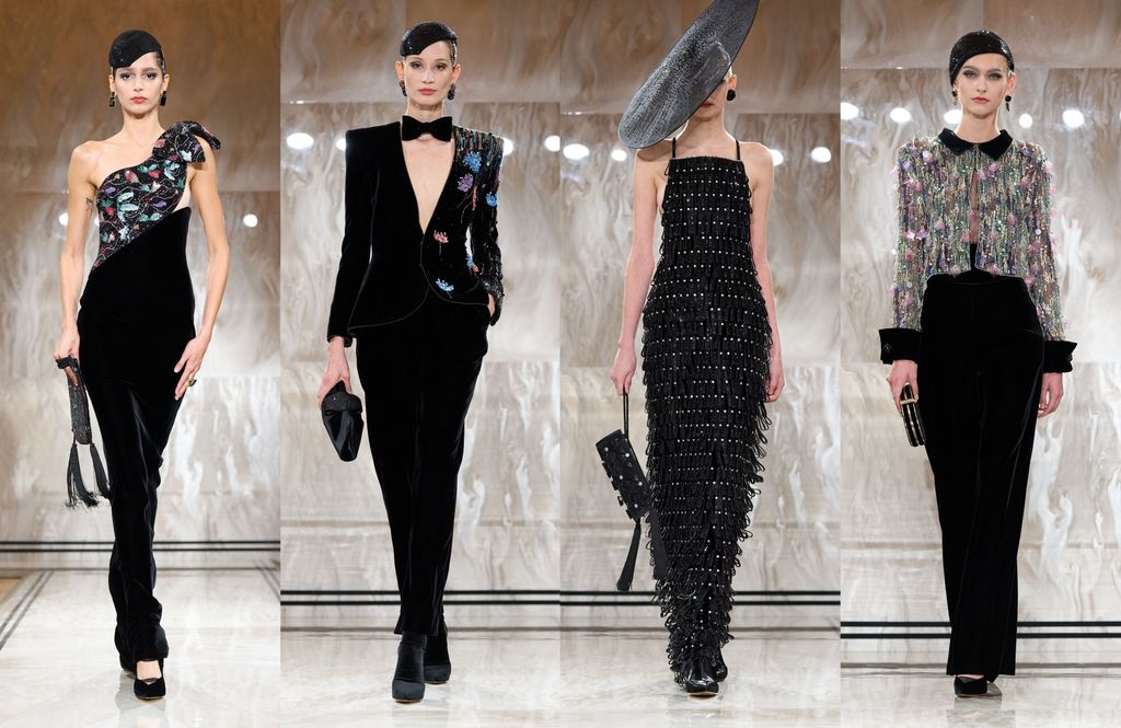 La colección de Armani fue una oda al color negro, el tono más utilizado en la moda y que se ha vuelto sinónimo de elegancia