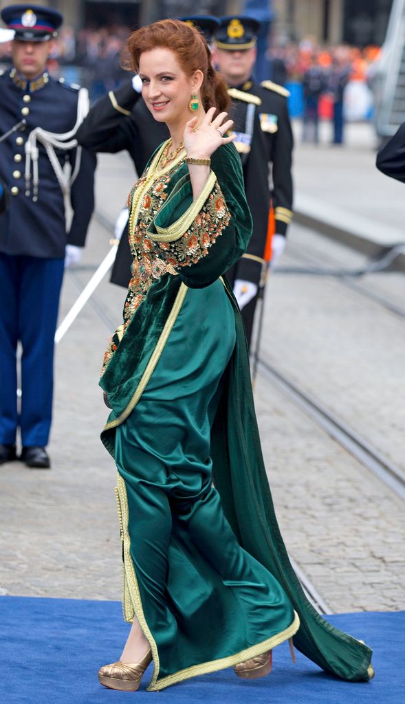 Lalla Salma durante los actos de entronización del rey Guillermo Alejandro de los Países Bajos en Ámsterdam en abril de 2013