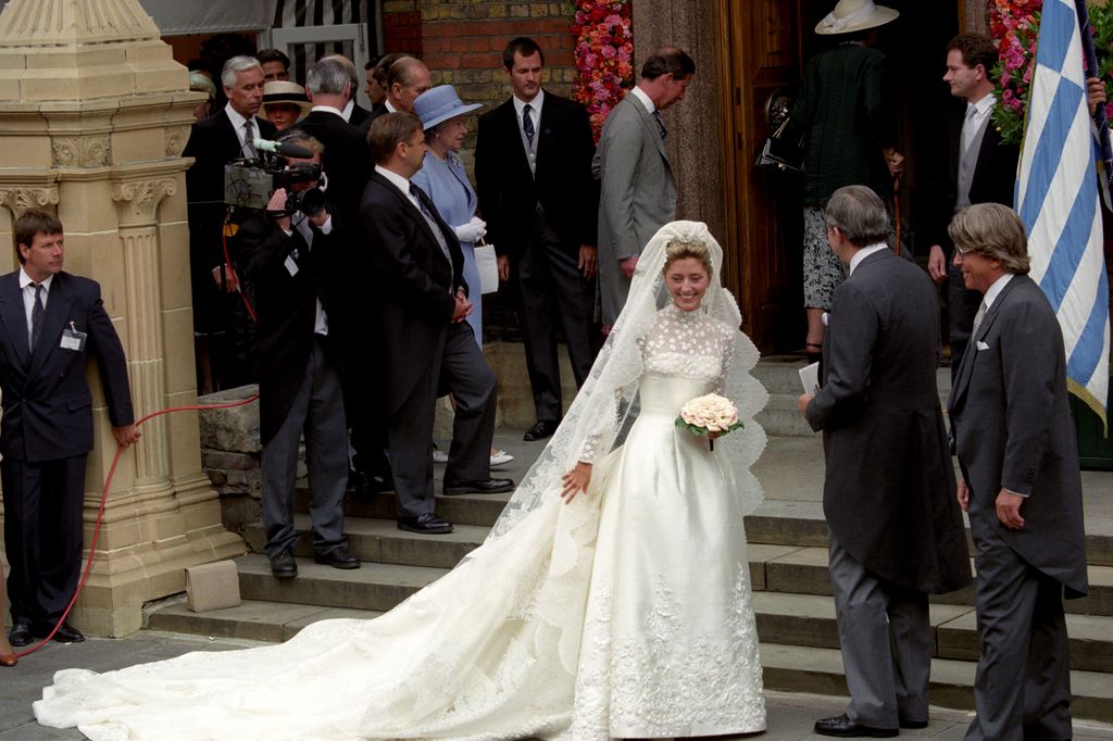 Marie-Chantal Miller en su boda con el príncipe Pablo de Grecia