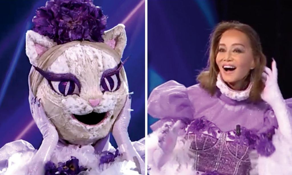 
A la izquierda, Isabel, todavía bajo la máscara de ‘Gatita chulapa’, durante su participación en el programa. A la derecha, tras despojarse de la máscara, se desveló quién había cantando el éxito ‘Waterloo’ de Abba.
