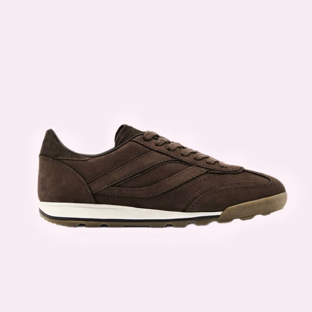 Deportivas piel monocolor Massimo Dutti