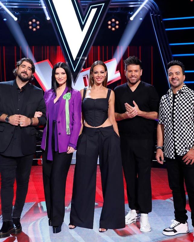 Eva González y los coaches de La Voz