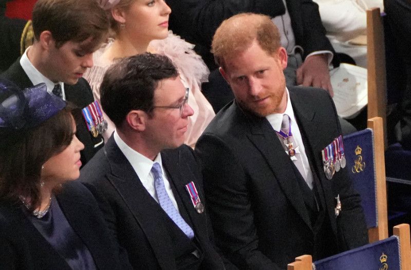 El príncipe Harry con Eugenia de York y su marido
