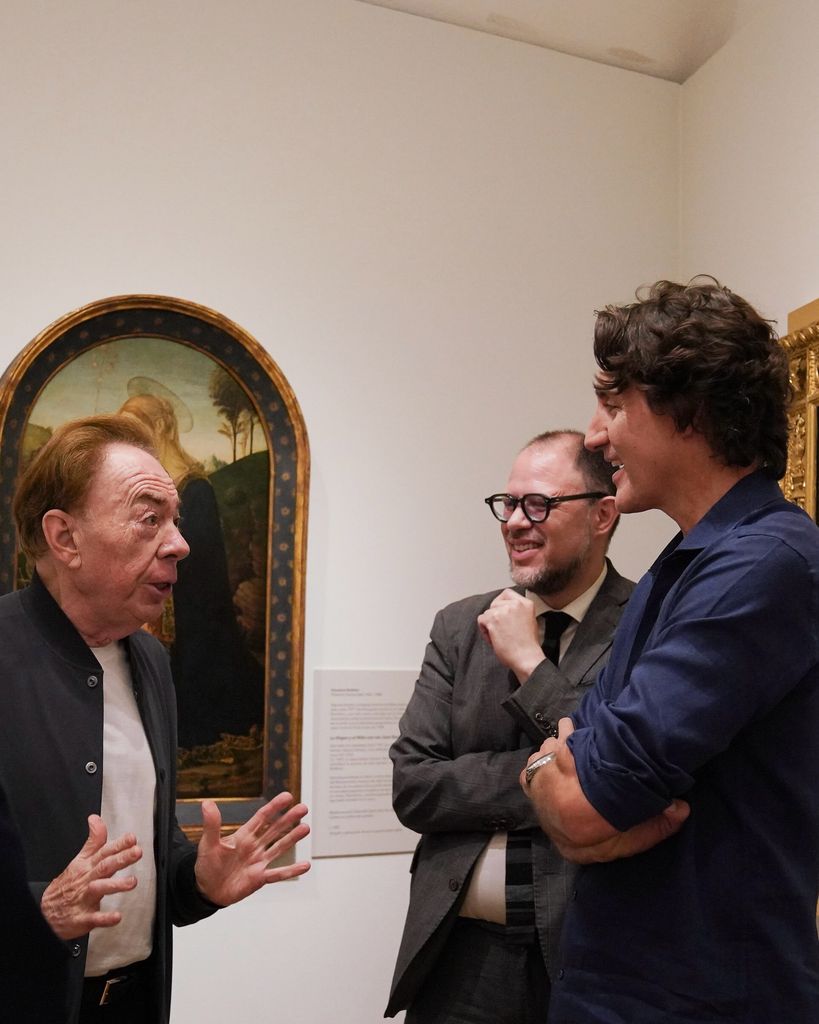 Justin Trudeau con el director del Museo Soumaya, Alfonso Miranda Márquez, y el reconocido compositor británico Andrew Lloyd Webber.