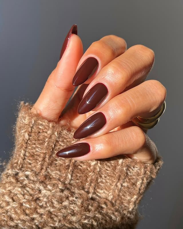 Manicura marrón chocolate