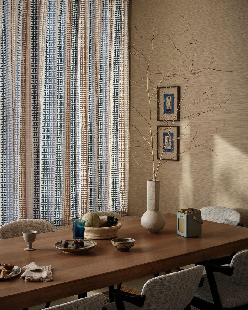 Cortinas con motivos geométricos