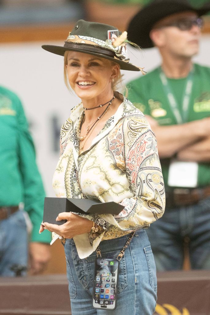 La madre de Gina Maria Schumacher en el campeonato mundial de Reining