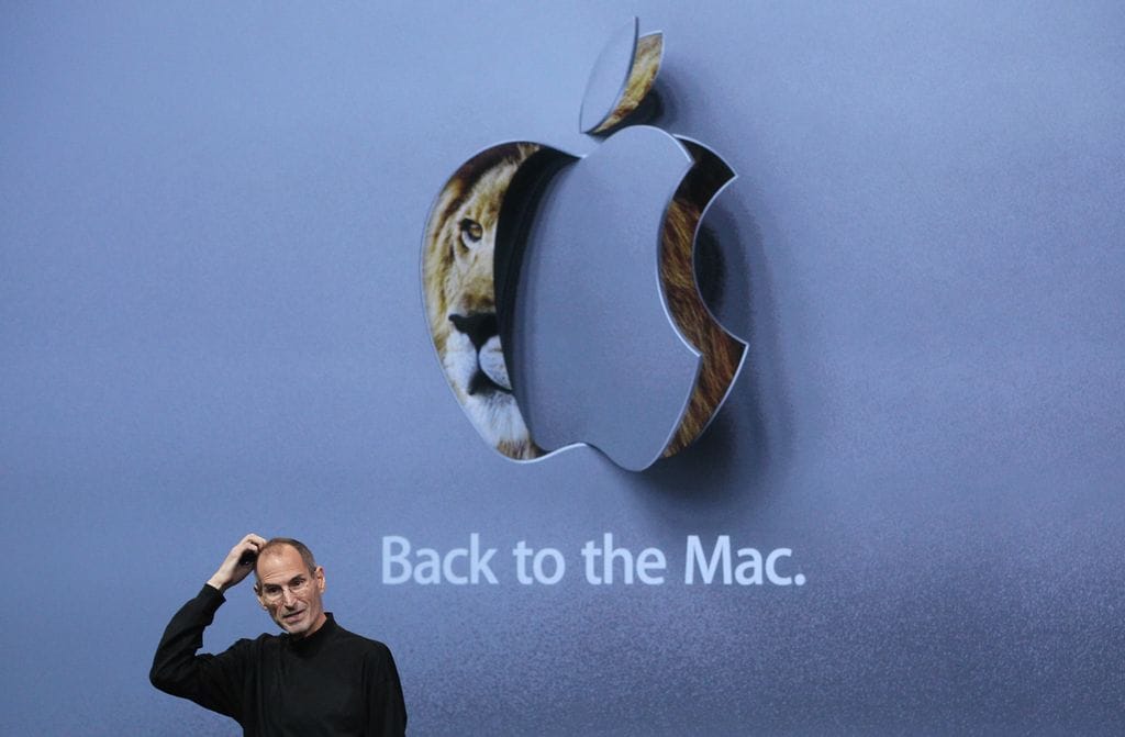 Apple CEO Steve Jobs speaks during an Apple special event at the company's headquarters (2010).