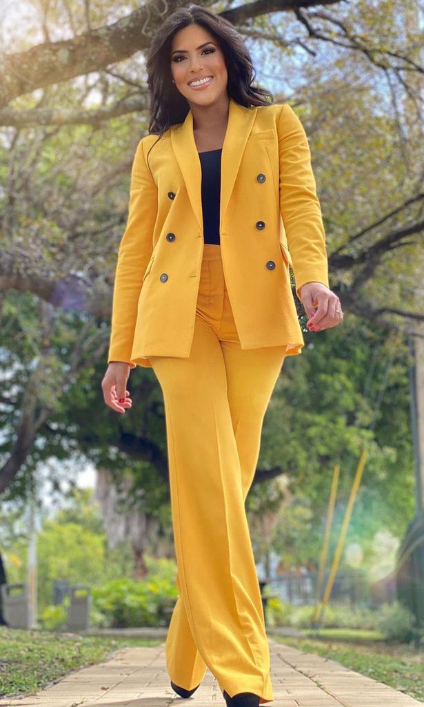 francisca lachapel con traje sastre en primavera verano