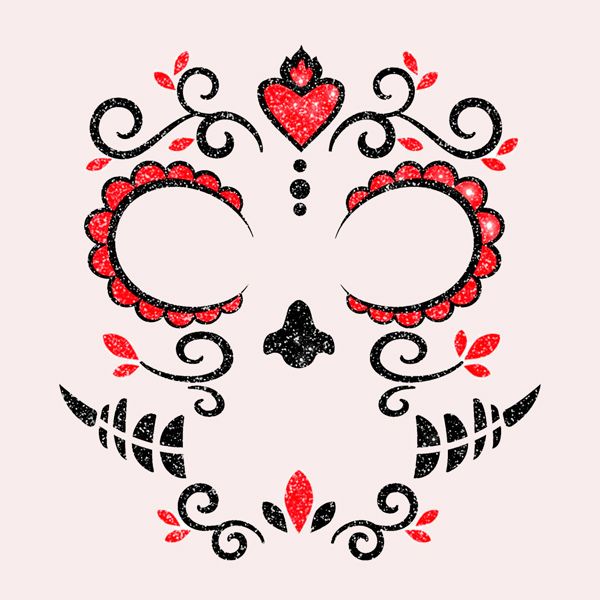 FIESTAS GUIRCA Kit de Maquillaje Adhesivo Glitter de Catrina