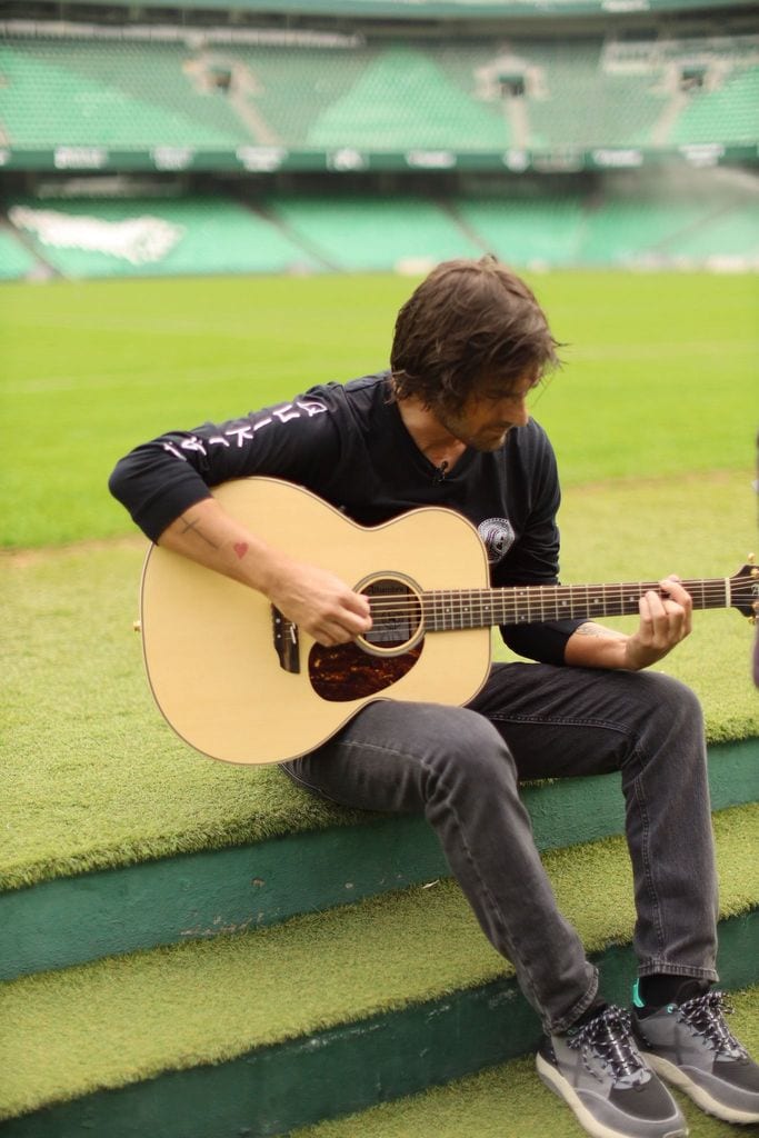 Hugo Salazar, en el estadio del Real Betis