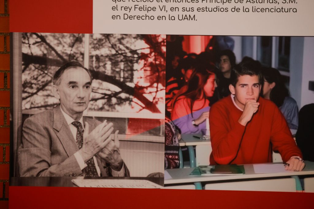 Detalle de la foto del Rey Felipe en la Autónoma junto con la de Francisco Tomás y Valiente 