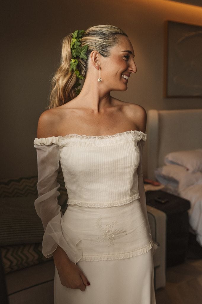 Peinado de novia con yedra natural