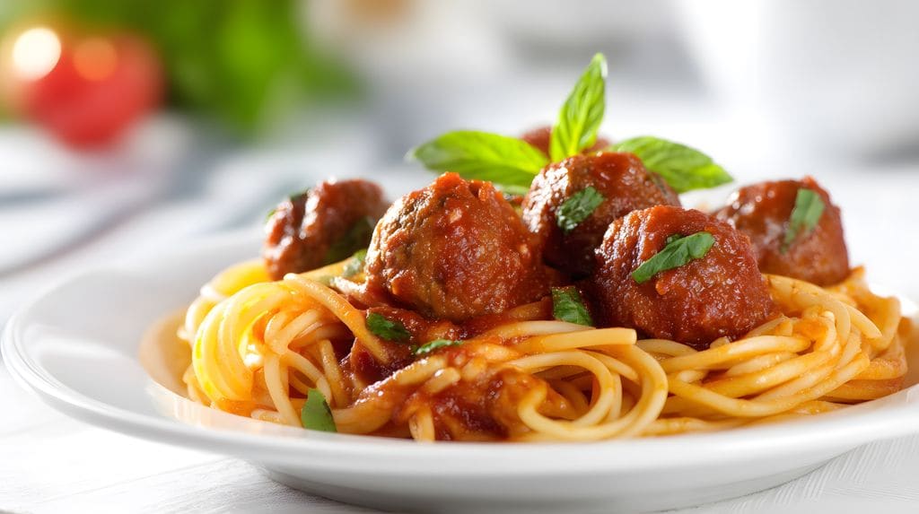 Espaguetis con albóndigas