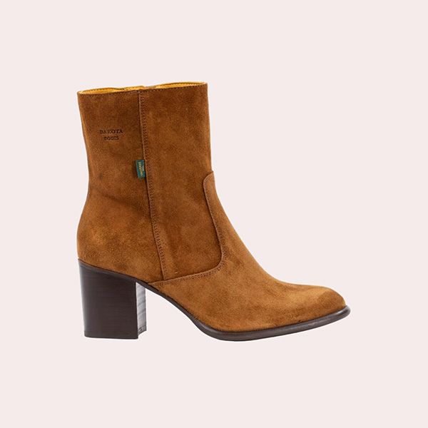 Botin liso Tacón de Mujer en Piel y con Cremallera Dakota Boots