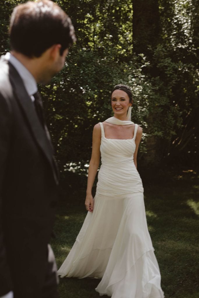 Vestido novia escote cuadrado