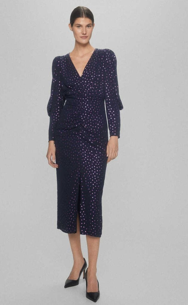 Vestido frunces lunares