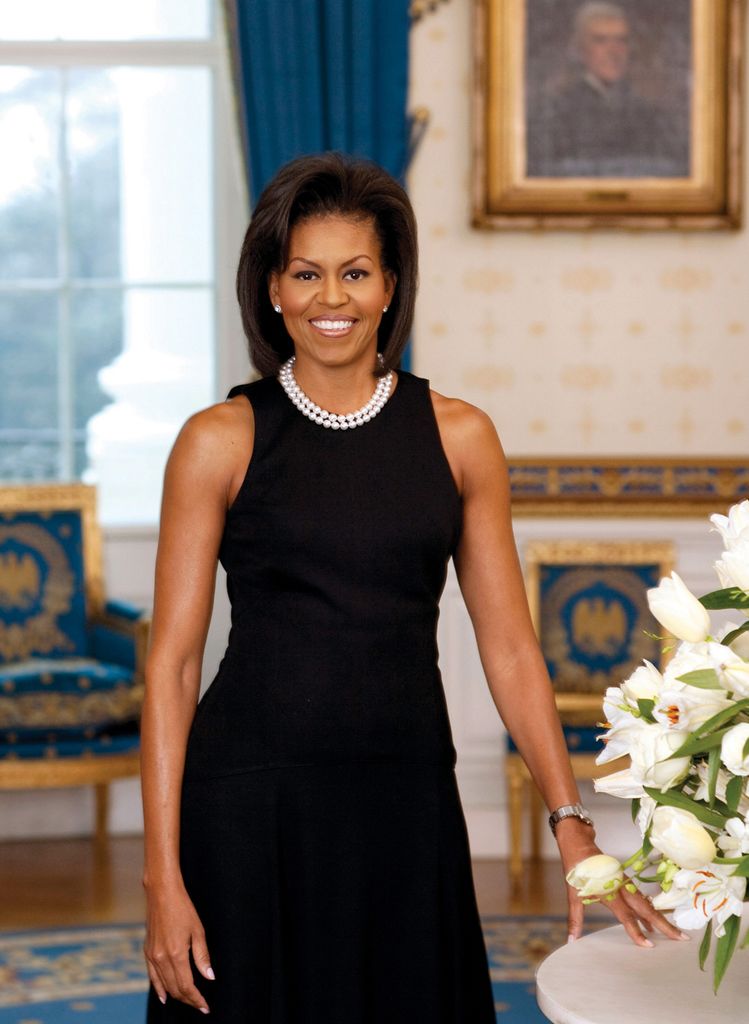 Official portrait of First Lady Michelle Obama (1964-). An American lawyer and writer. Photographed by Joyce N. Boghosian. Dated 2009. (Photo by: Universal History Archive/Universal Images Group via Getty Images)