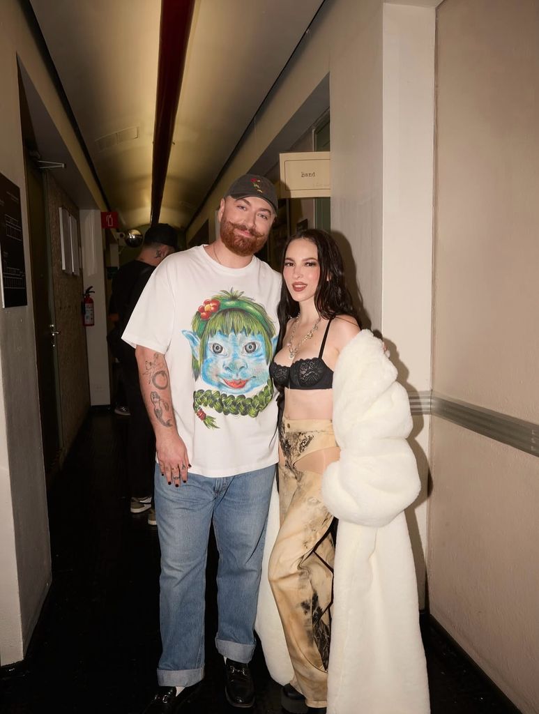 Sam Smith y Paty Cantú antes de salir al escenario.