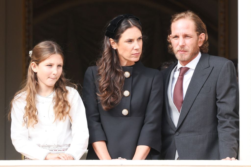 India Casiraghi con sus padres en el Día de la Fiesta Nacional de Mónaco de 2025
