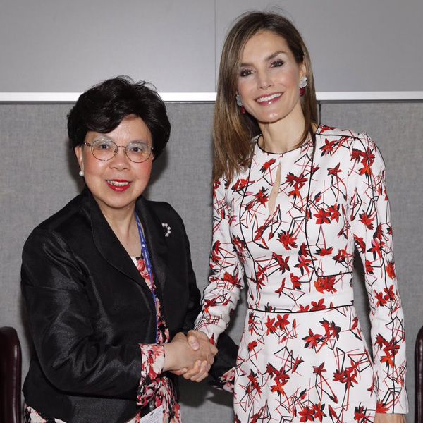 Mientras don Felipe atendía sus compromisos, la Reina se ha reunido con Margaret Chan, directora general de la OMS. Foto: Casa del Rey
