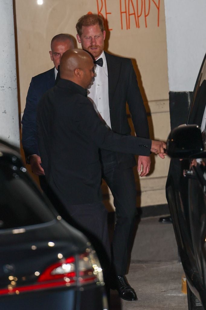 Prince Harry departs The Beverly Hilton in Beverly Hills. BACKGRID USA 25 APRIL 2025