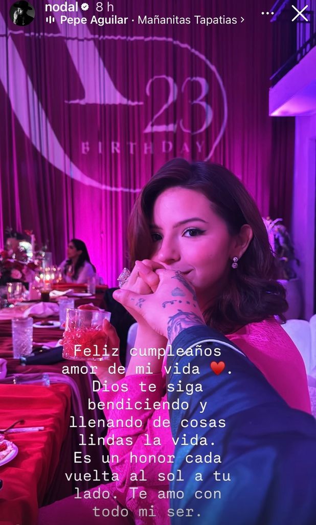 Nodal dedicó una romántica felicitación a su esposa.