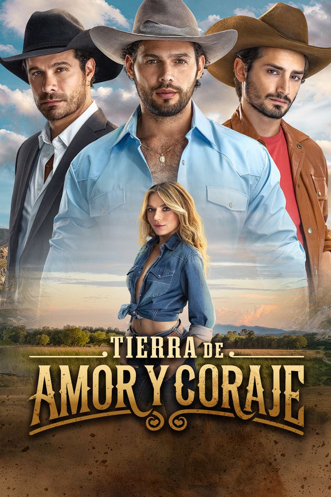 Emmanuel Palomares, Brandon Peniche, Emilio Osorio y Sofía Castro en 'Tierra de Amor y Coraje'.
