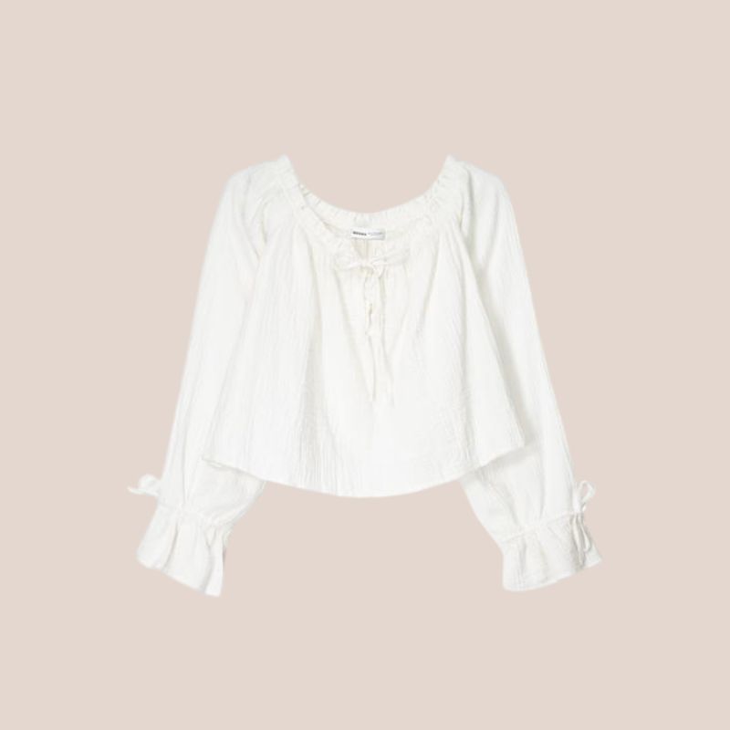blusa blanca sin hombros