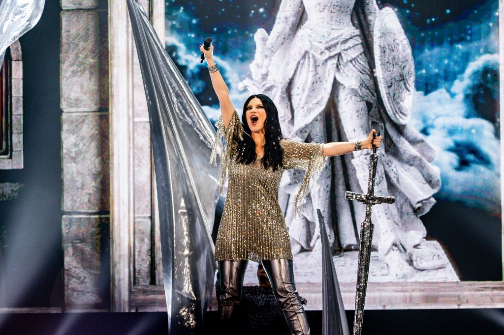 La cantante Laura Pausini durante su concierto en el Movistar Arena