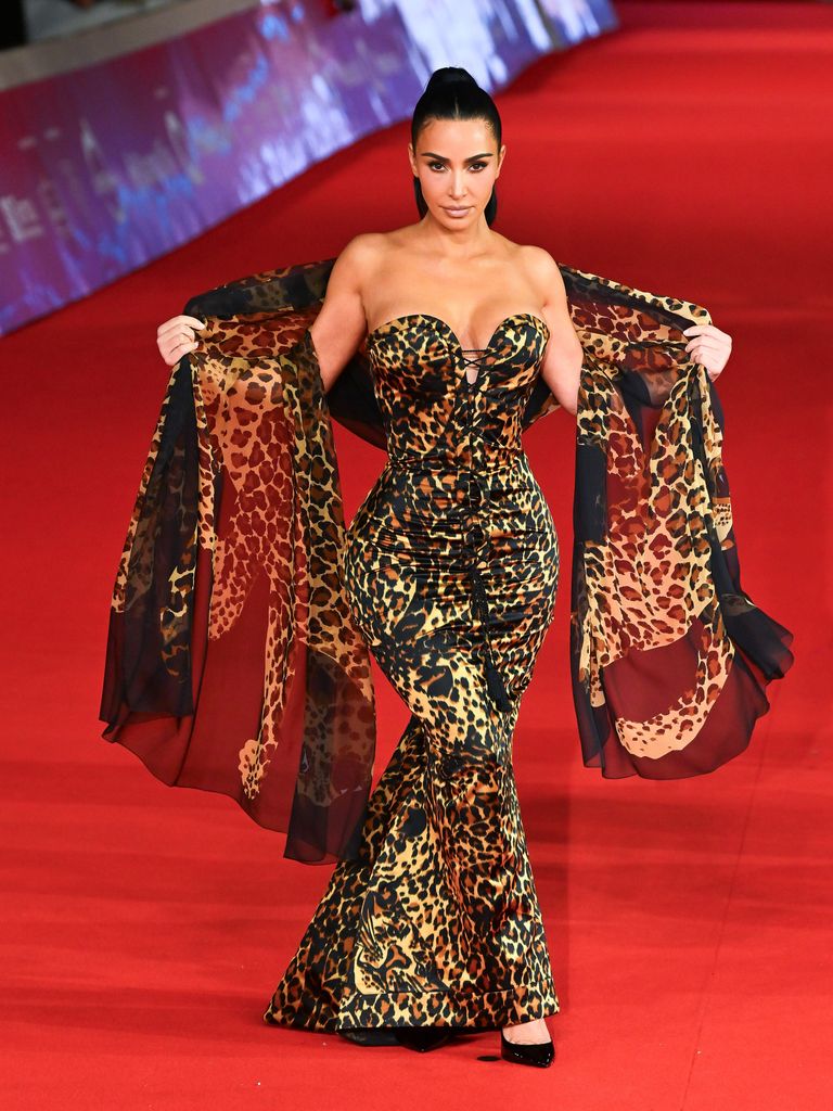 Kim Kardashian con vestido 'vintage' de leopardo en el Festival de Cine de Roma 2026