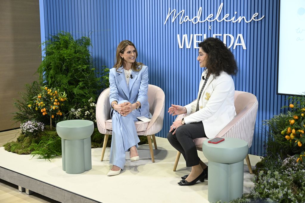 Princess Madeleine Bernadotte of Sweden and Weleda CEO Tina MÃ¼ller launch the new skincare brand MinLen at the "The Art of Beauty and Health" trade fair in DÃ¼sseldorf,  Germany, March 28, 2025.